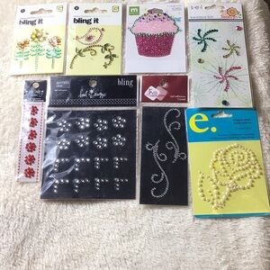 13 self adhesive rhinestones and pearls